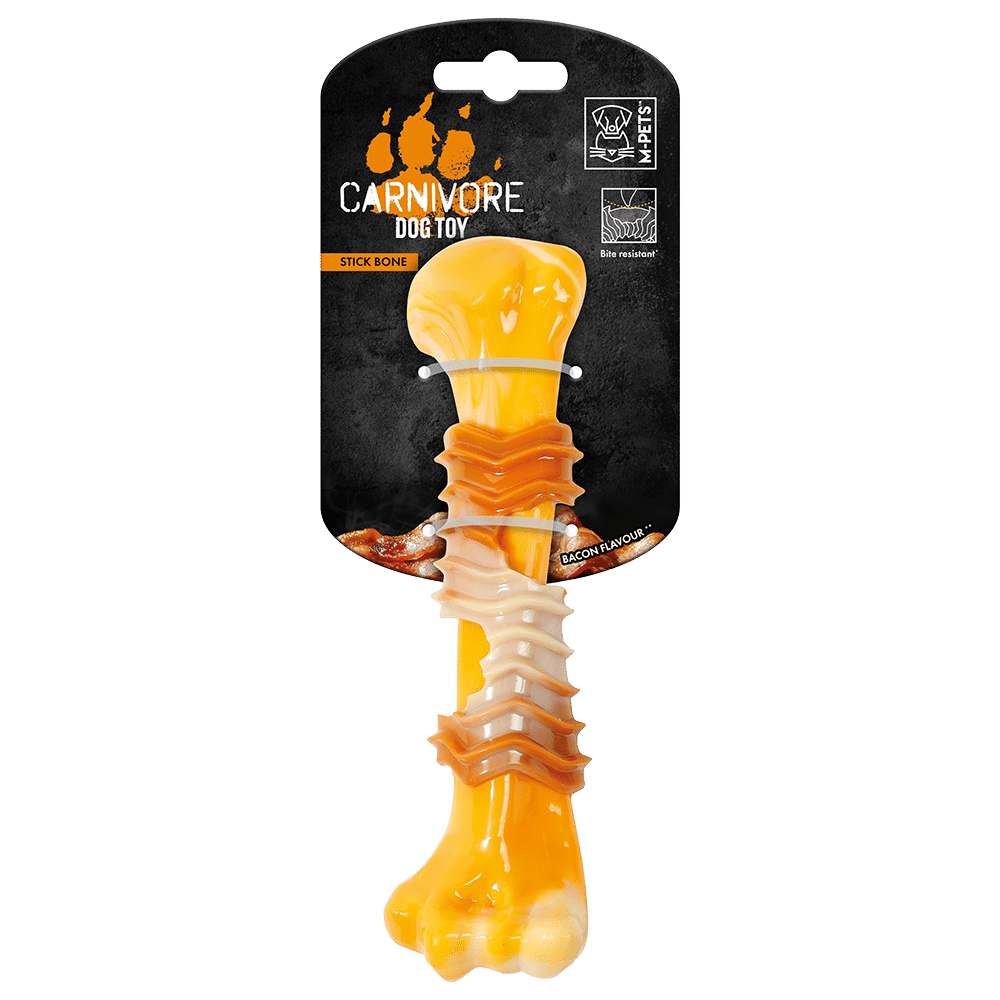 CARNIVORE Dog Toy Stick Bone - Bacon scent 17.8 x 4.9 x 4 cm - Black Dog Panamá 