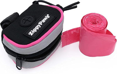 ZippyPaws Adventure Leash Bag - Dispensador de Bolsas Rosa