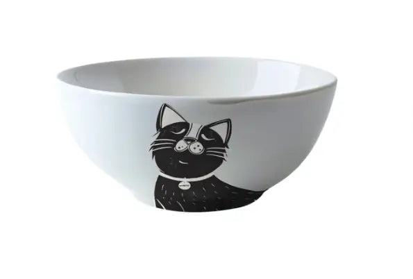 PETJOY Furry Feast Ceramic Bowl Galya - Black & White 550ml