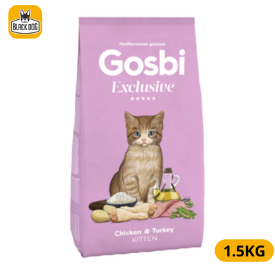 GOSBI EXCLUSIVE CAT CHICKEN & TURKEY KITTEN 1,5 Kg. - Black Dog Panamá 