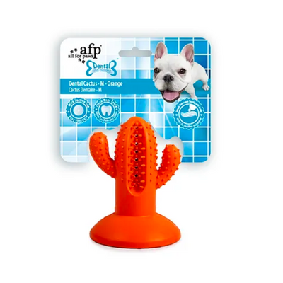 Dental Chews-Cactus Medium Rubber Orange - Black Dog Panamá 