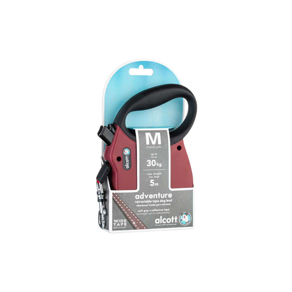 Alcott Adventure Retractable Leash Roja – M