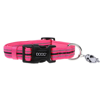 DOOG Neoprene Dog Collar LADY (Neon) - Large - Black Dog Panamá 