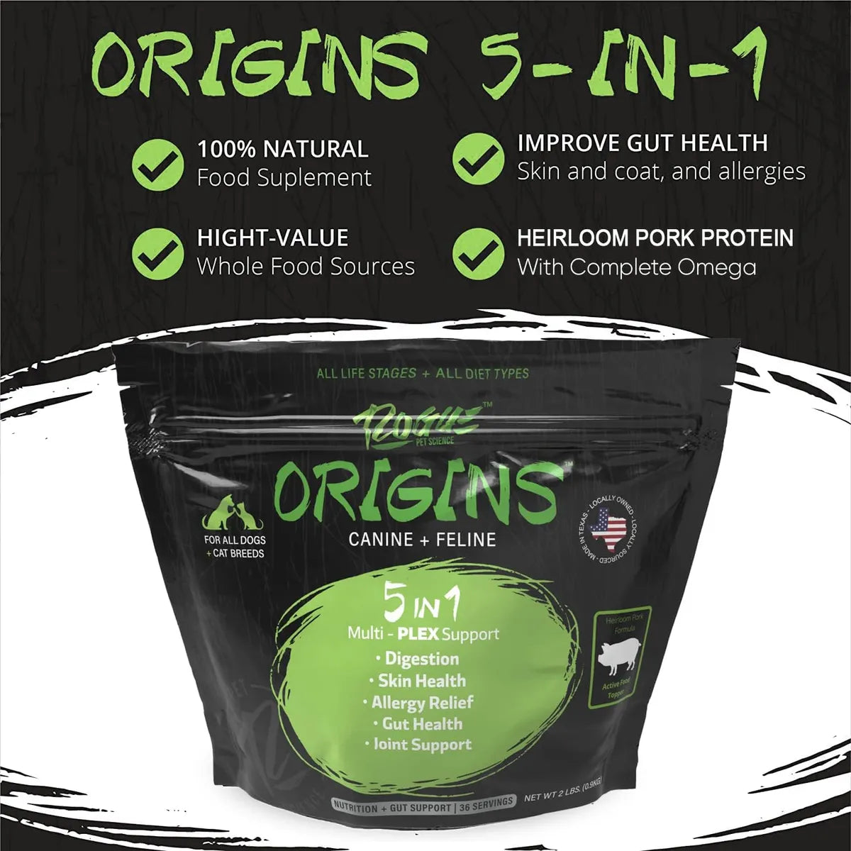 Origins 5 in 1 Suplemento Cerdo – 2 lb