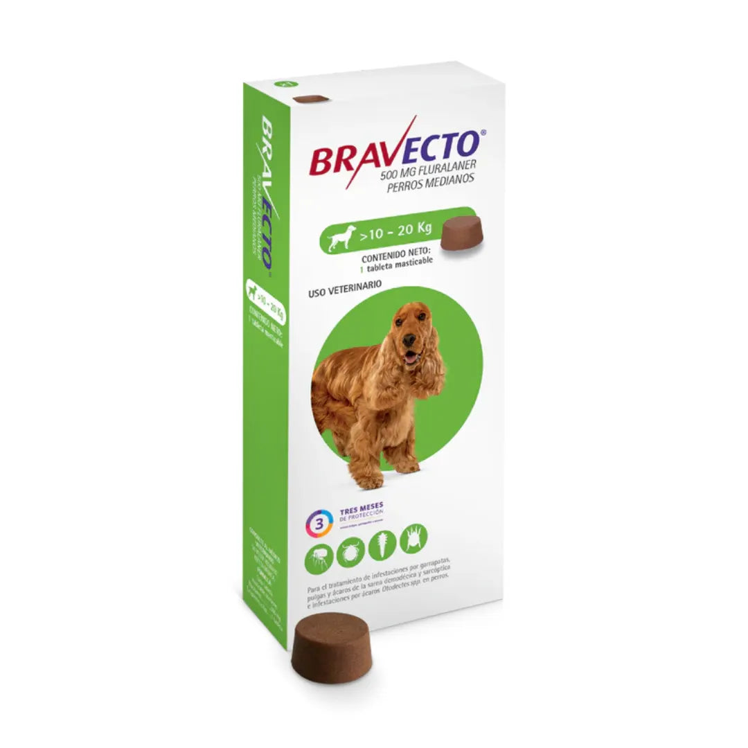 BRAVECTO 10KG - 20KG 500MG - Black Dog Panamá 