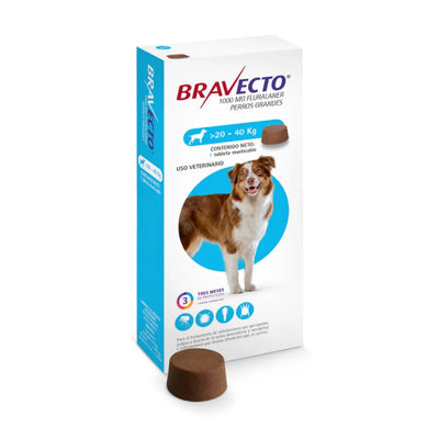 BRAVECTO 20KG - 40KG 1000MG - Black Dog Panamá 