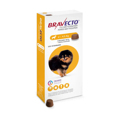 BRAVECTO 2KG - 4.5KG 112.5MG - Black Dog Panamá 