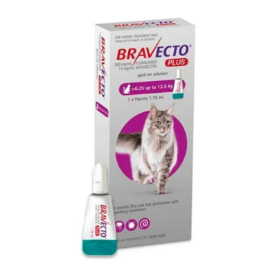 BRAVECTO PLUS FOR CAT 500 6.25 A 12.5KG - Black Dog Panamá 