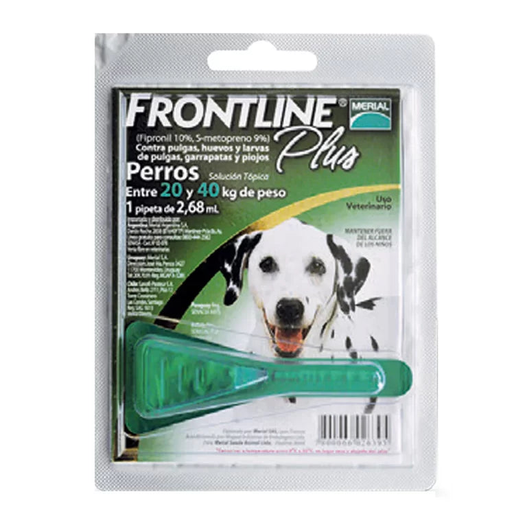 FRONTLINE PLUS PIPETA 20 A 40 KG - Black Dog Panamá 