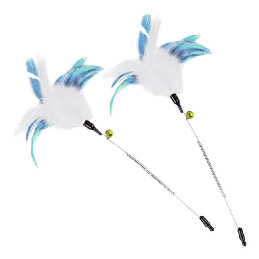 Interactives-Jumping Wand Spring Feather Refill-2 Pack - Black Dog Panamá 