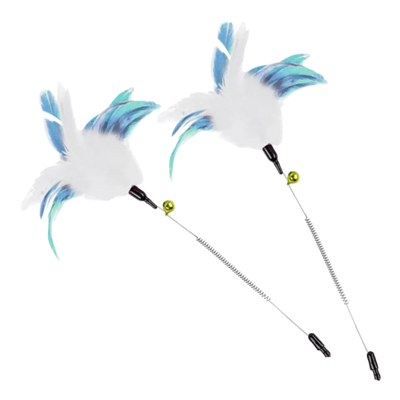 Interactives-Jumping Wand Spring Feather Refill-2 Pack - Black Dog Panamá 
