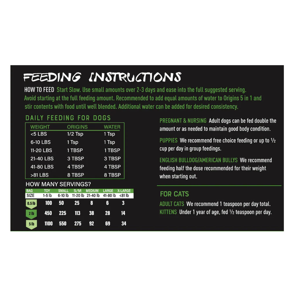 Origins 5 in 1 Suplemento Cerdo – 2 lb