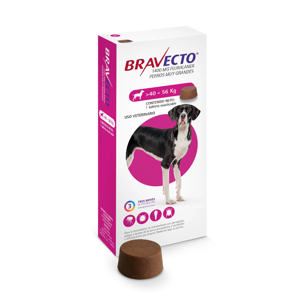 Bravecto Tableta Antiparasitaria 1400 mg – 40-56 kg