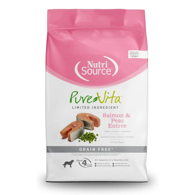 NutriSource Salmon & Peas Alimento con Salmón y Guisantes para Perros - Todas las Razas - Sin Cereales - 12 lb