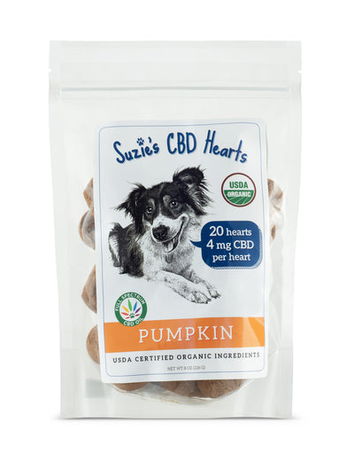 Suzie's Pumpkin CBD Treat Premios de Calabaza con CBD para Perros – 4 oz
