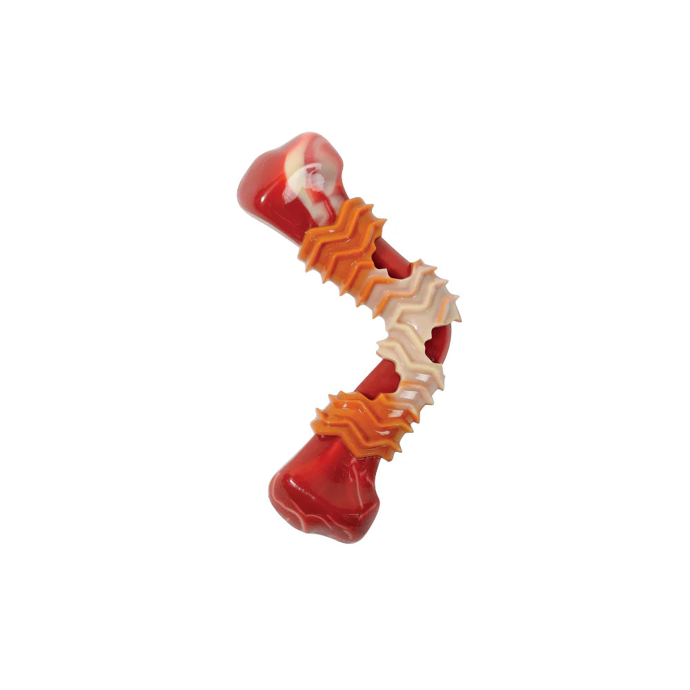 MPets Carnivore Boomerang Bone Sabor Tocino – 17.8 x 9.3 x 4.1 cm