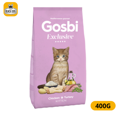 GOSBI EXCLUSIVE CAT CHICKEN & TURKEY KITTEN 400 g. - Black Dog Panamá 
