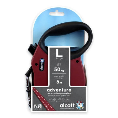 ALCOTT ADV RETRACTABLE LEASH LARGE RED - Black Dog Panamá 