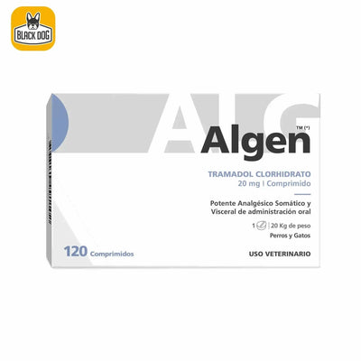 Caja de algen 20mg para perros y gatos tramadol clorhidrato 120 comprimidos Drogueria Alemana