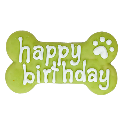 BOSCO AND ROXYS  |  Green Happy Birthday 6" Bone | Birthday
