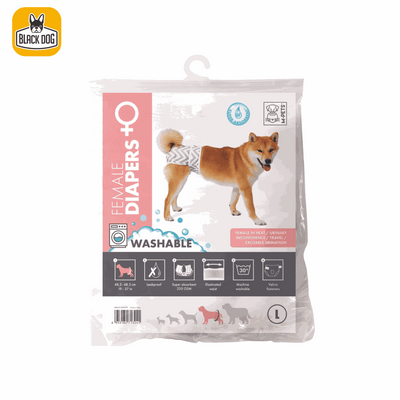 Female Dog Washable Diaper L - Black Dog Panamá 