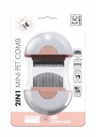 2 in 1 Mini Pet Comb for long hair - Pink - Black Dog Panamá 