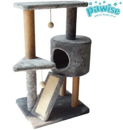 28638  - GIMNASIO PARA GATO ESCALERA Y CUEVA GRIS - Black Dog Panamá 