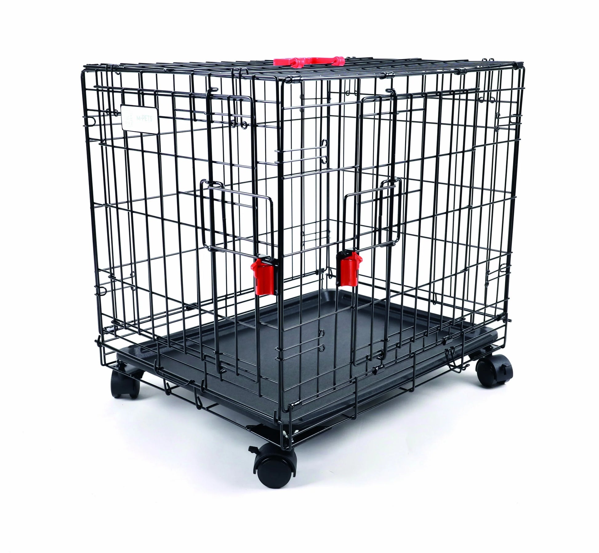 VOYAGER Wire Crate - 2 doors XL with Wheels patented SECURO lock - Black Dog Panamá 