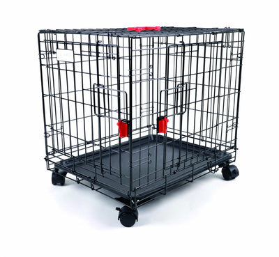VOYAGER Wire Crate - 2 doors XL with Wheels patented SECURO lock - Black Dog Panamá 