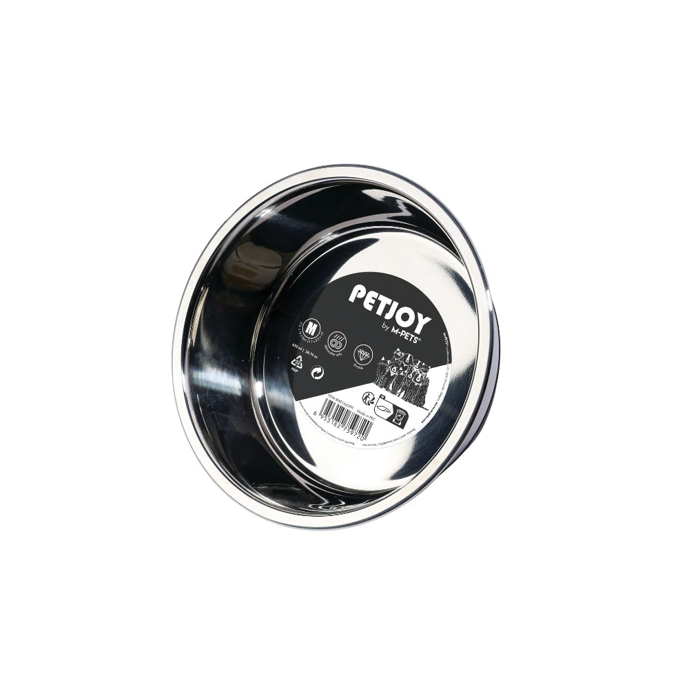 PETJOY DogFamily Stainless Bowl S - Black & White 490 ml - Black Dog Panamá 