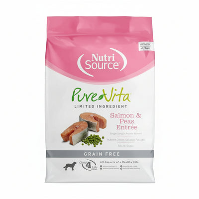 NutriSource Salmon & Peas Alimento con Salmón y Guisantes para Perros - Todas las Razas - Sin Cereales - 25 lb