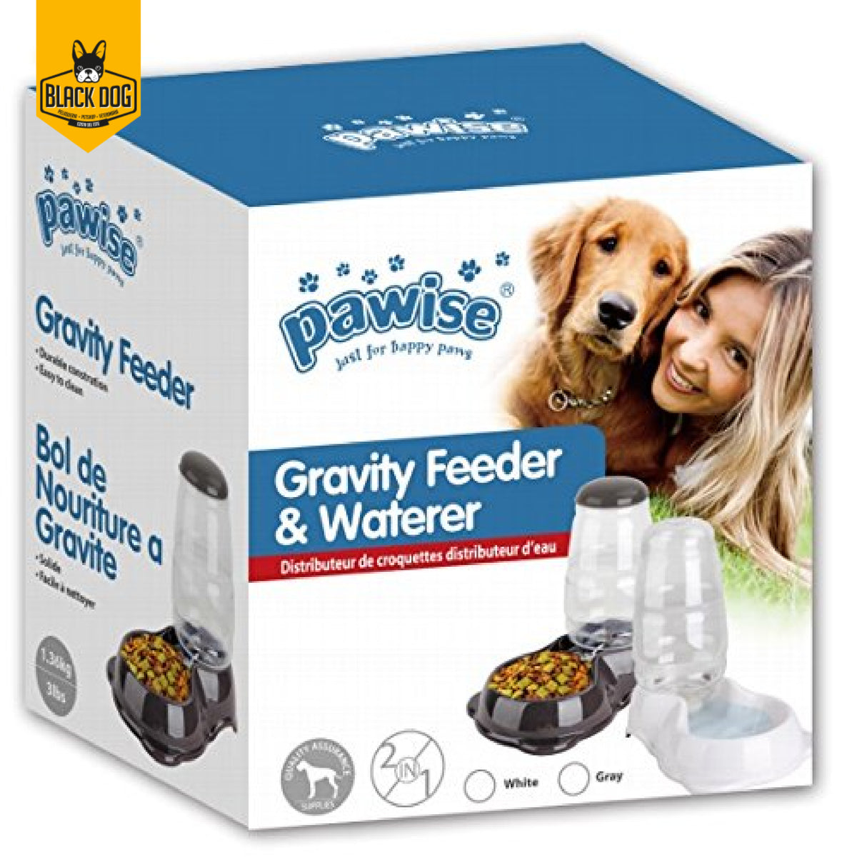 PAWISE | Gravity Pet Feeder and Waterer | 2.8L | Dispensador de Comida y Agua - BlackDogPanama