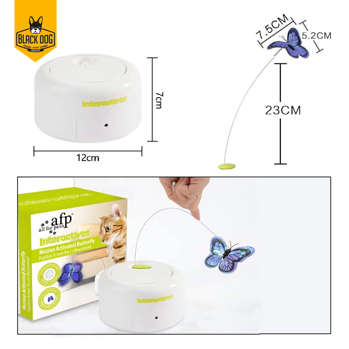 AFP | Cat Toy Motion Activated Butterfly | Juguete para Gatos con Sensor de Movimiento