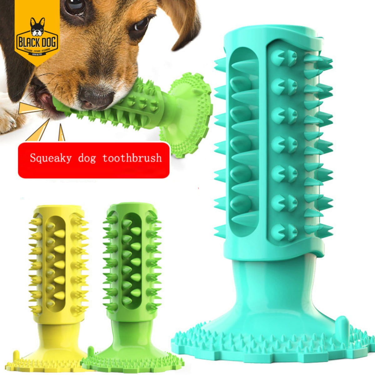 BD | Classic Squeaky Dog Toothbrush | Juguete/Cepillo de Dientes con Chillido
