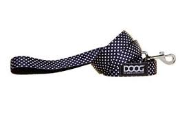 DOOG LEAD BLACK W/WHITE DOTS S