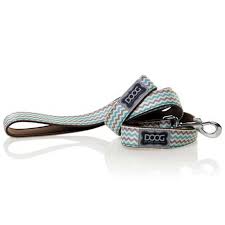 [LEADBBZ-S] DOOG LEAD BROWN AND BLUE ZIGZAG SMALL