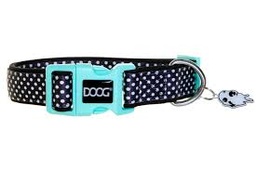 [COLN3-S] DOOG COLLAR BLACK W/WHITE DOTS S