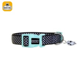 [COLN3-M] DOOG COLLAR BLACK W/WHITE DOTS M