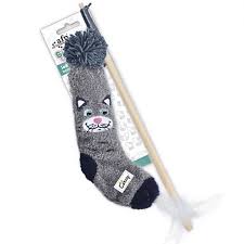 [2972] AFP CAT TOY SOCK CUDDLE WAND CAT