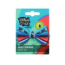[60800399] Urban Style Jazz Stripes Bow Tie XS/S
